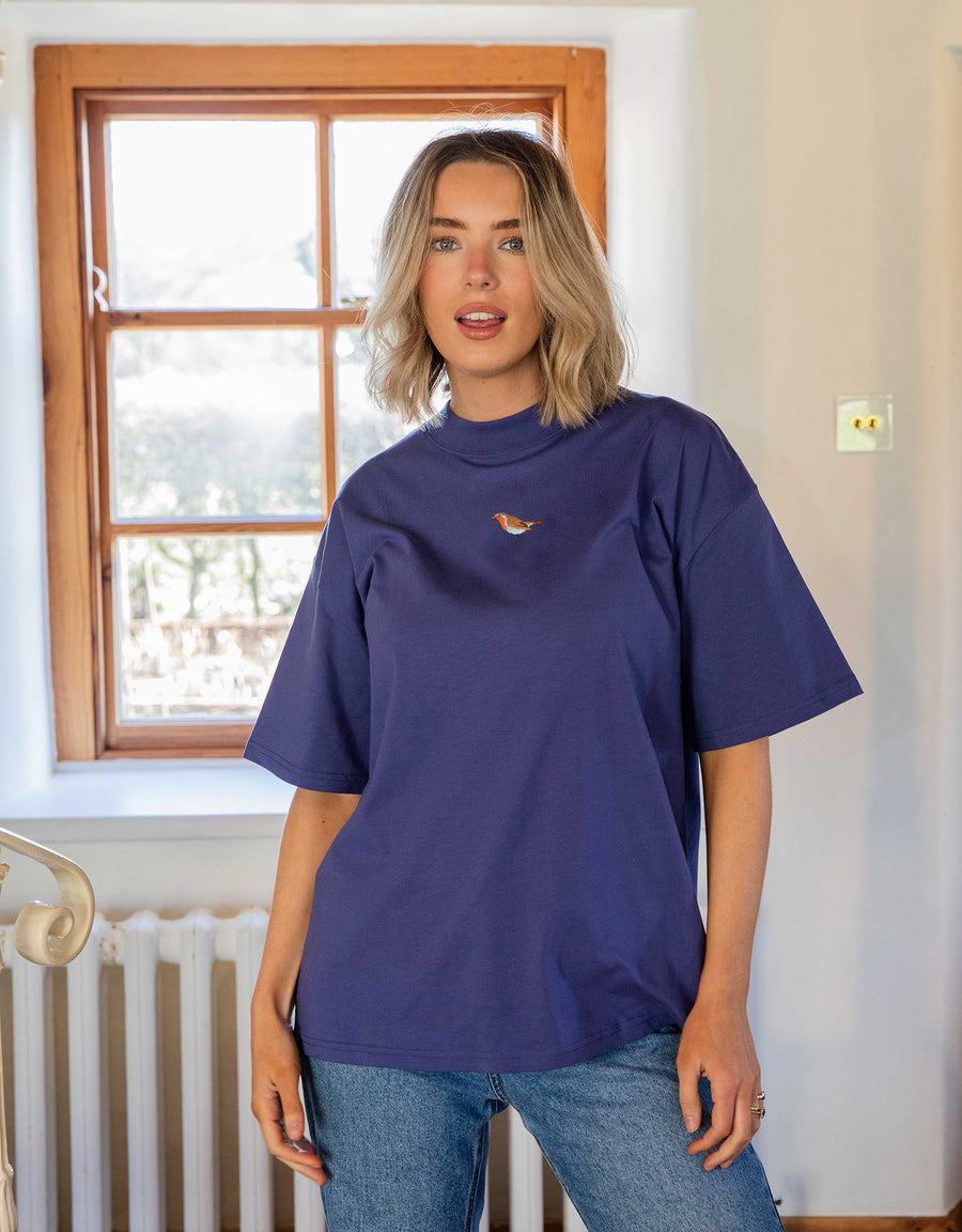 Robin Embroidered Unisex Oversized Tee