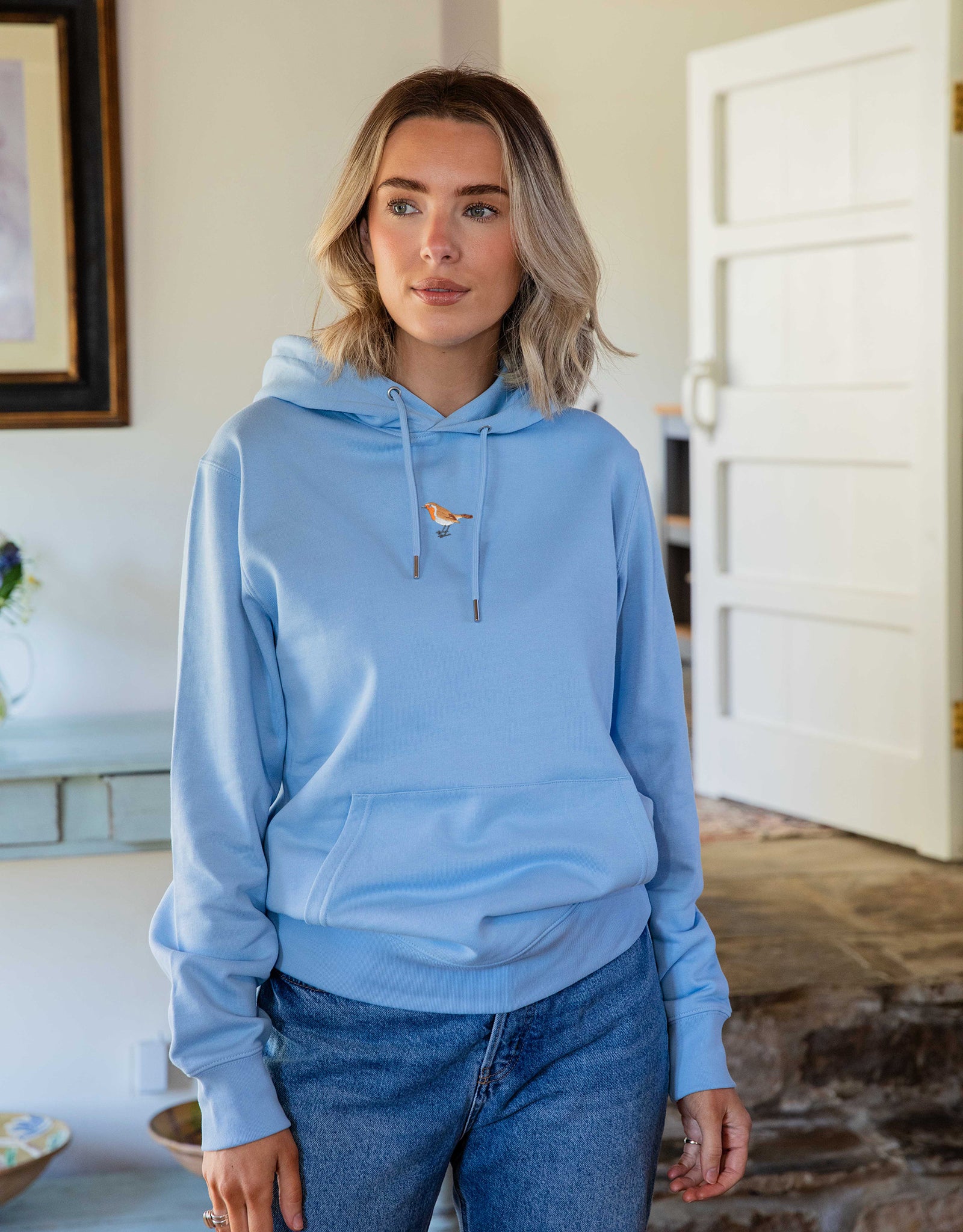 Robin Embroidered Unisex Hoodie