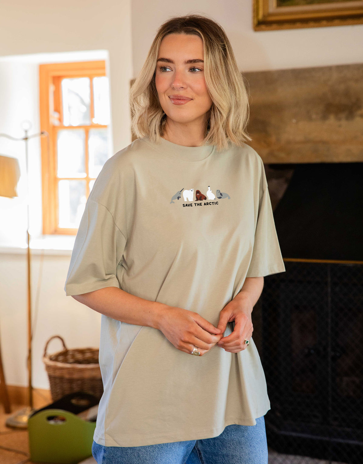 Save The Arctic Embroidered Unisex Oversized Tee