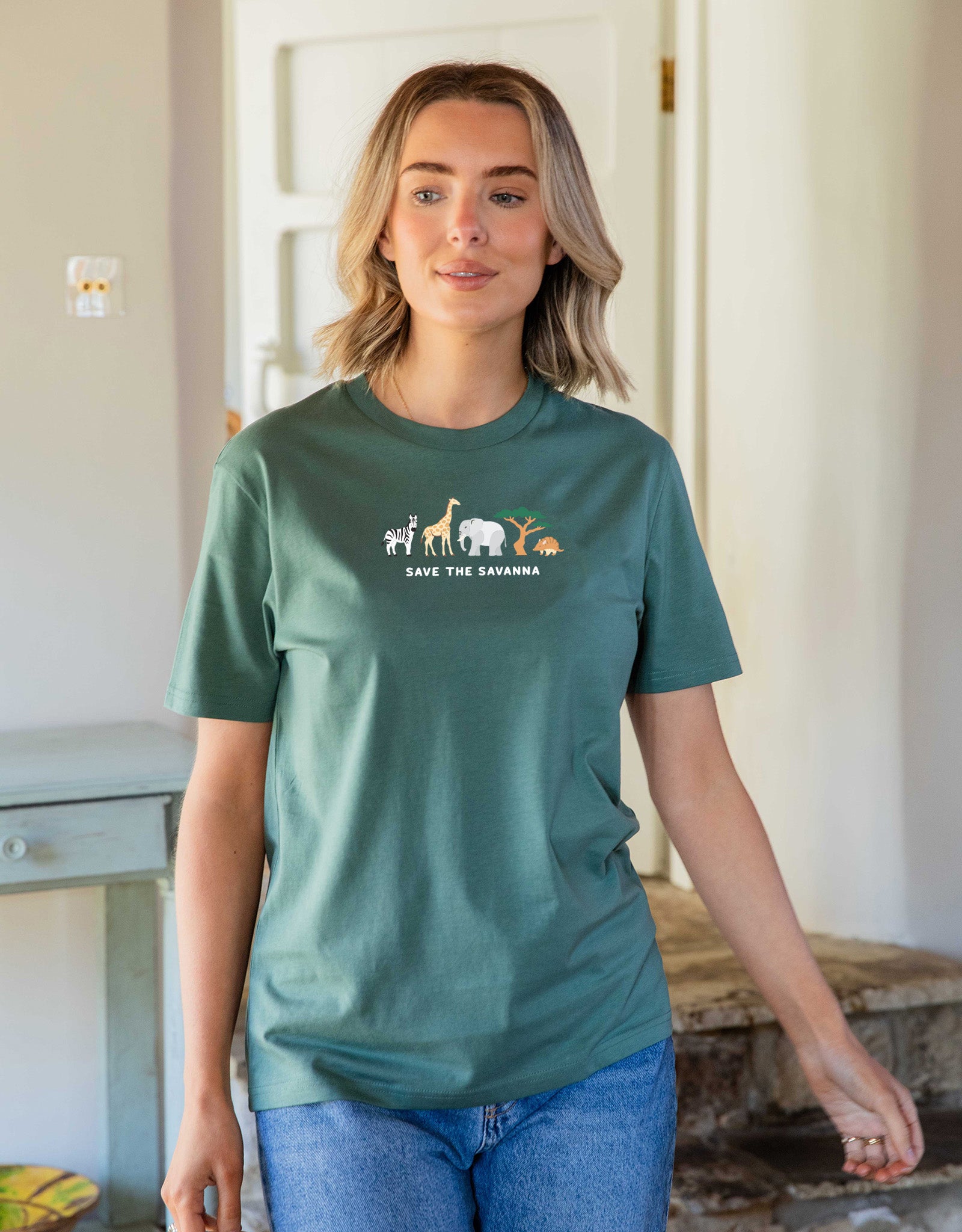 Save The Savanna Embroidered Unisex T-Shirt