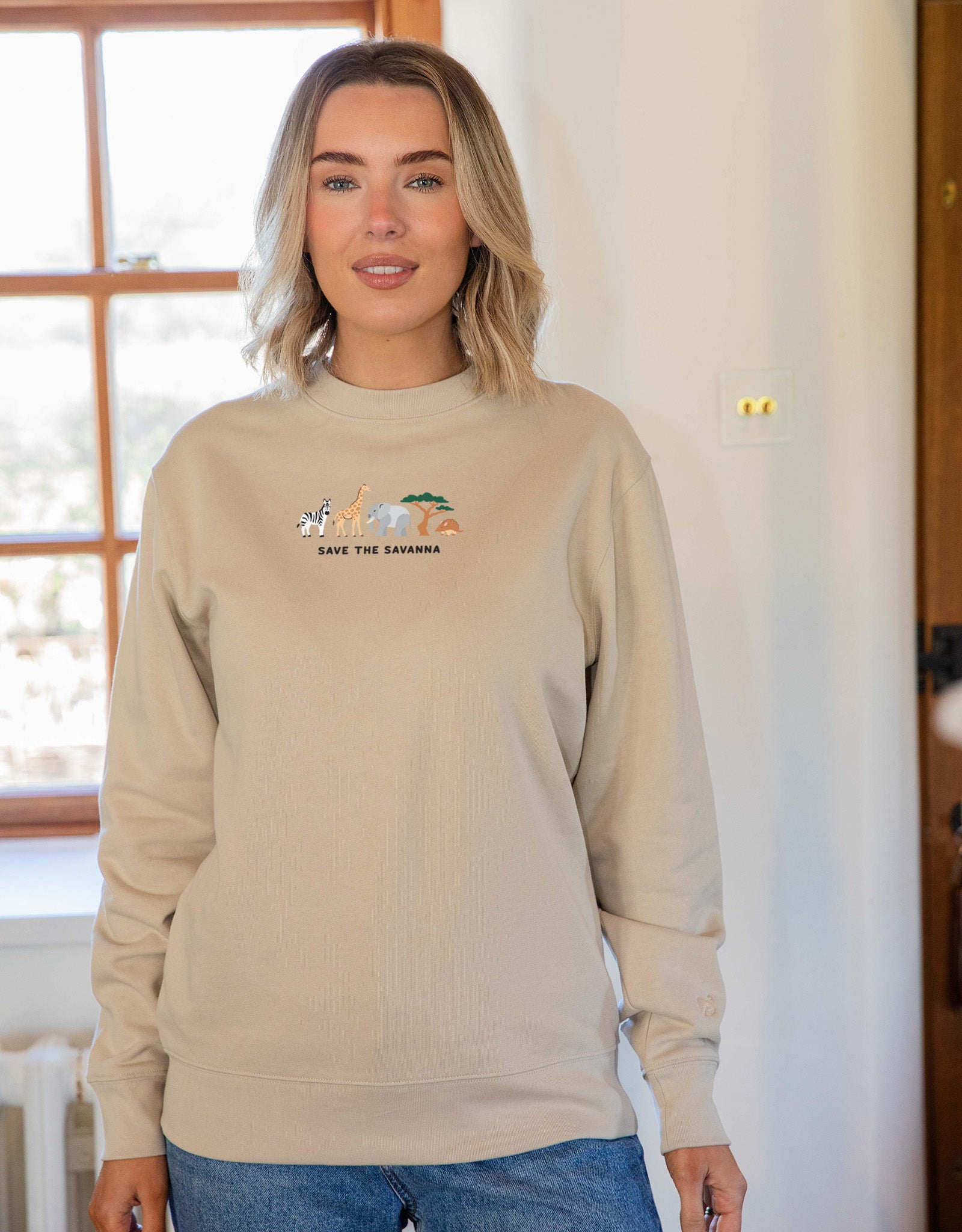 Save The Savanna Embroidered Unisex Sweatshirt
