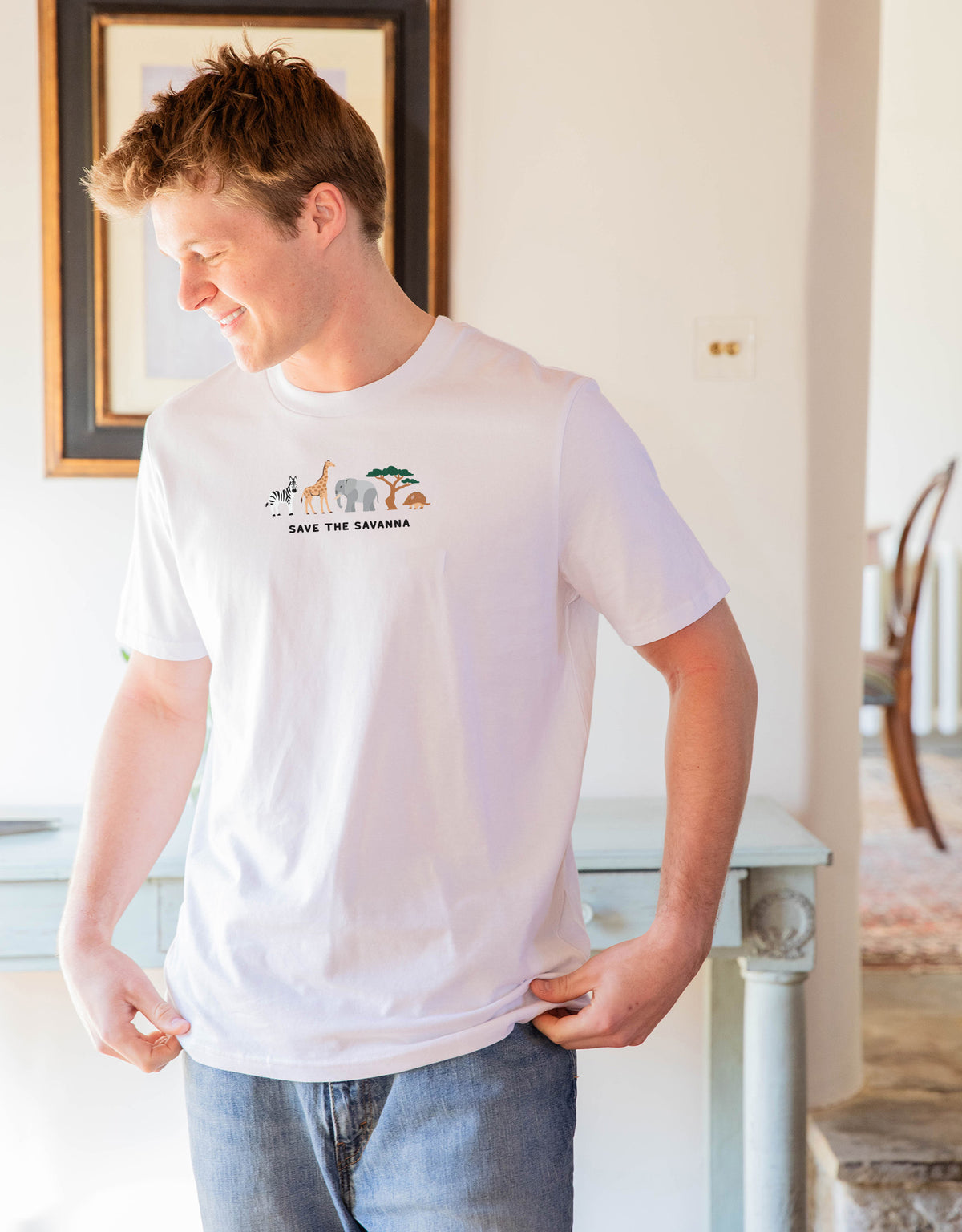 Save The Savanna Embroidered Unisex T-Shirt