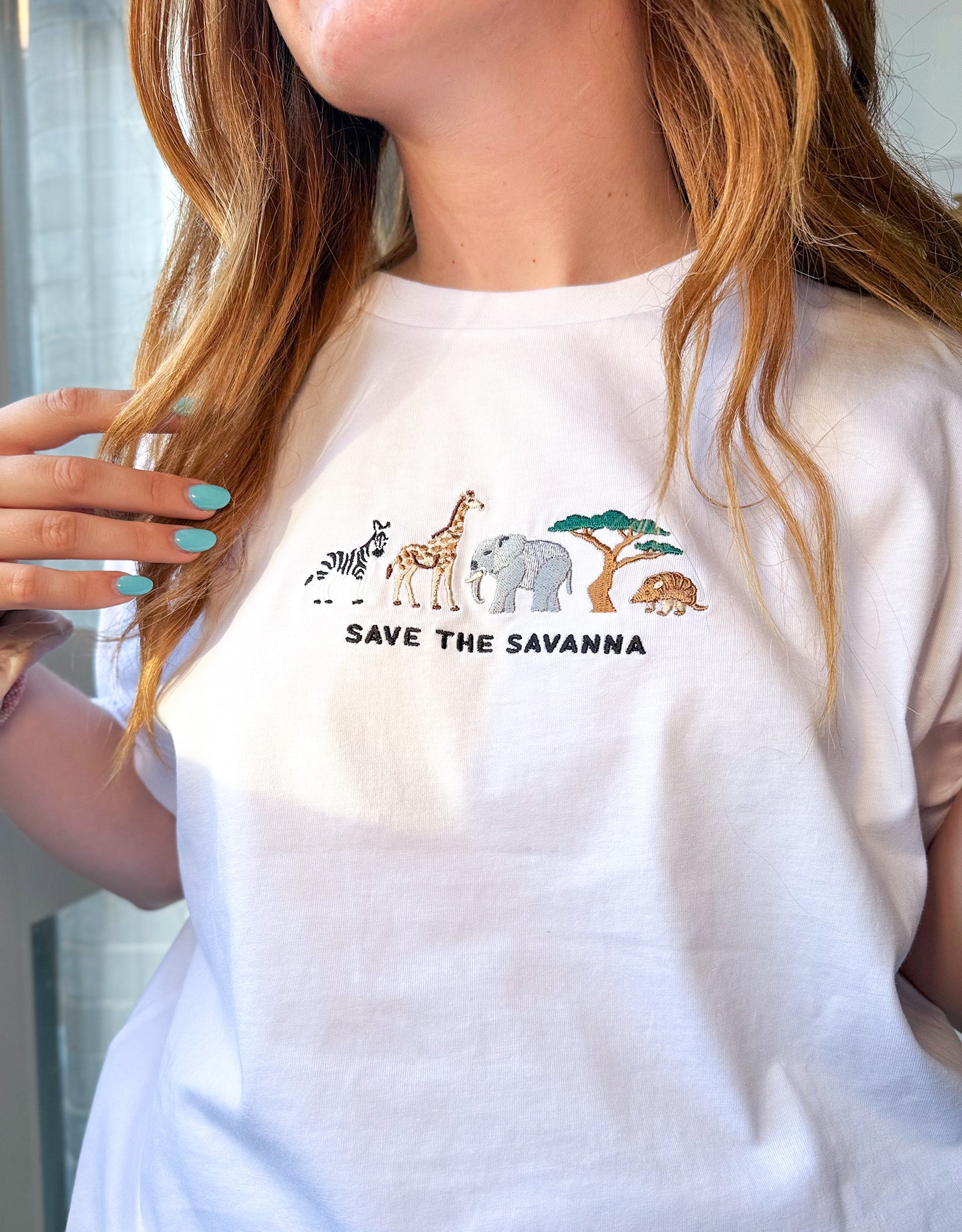 Save The Savanna Embroidered Unisex T-Shirt