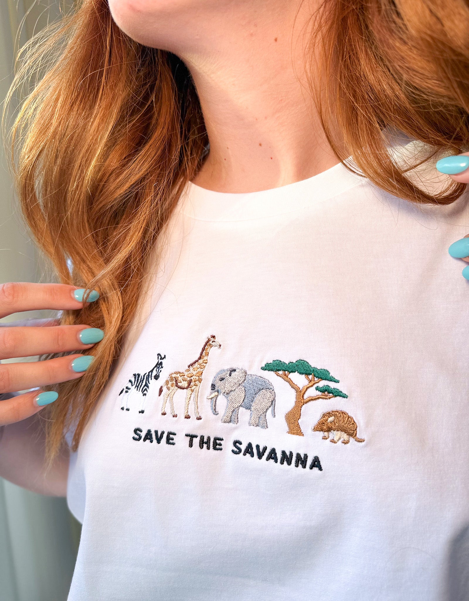 Save The Savanna Embroidered Unisex T-Shirt