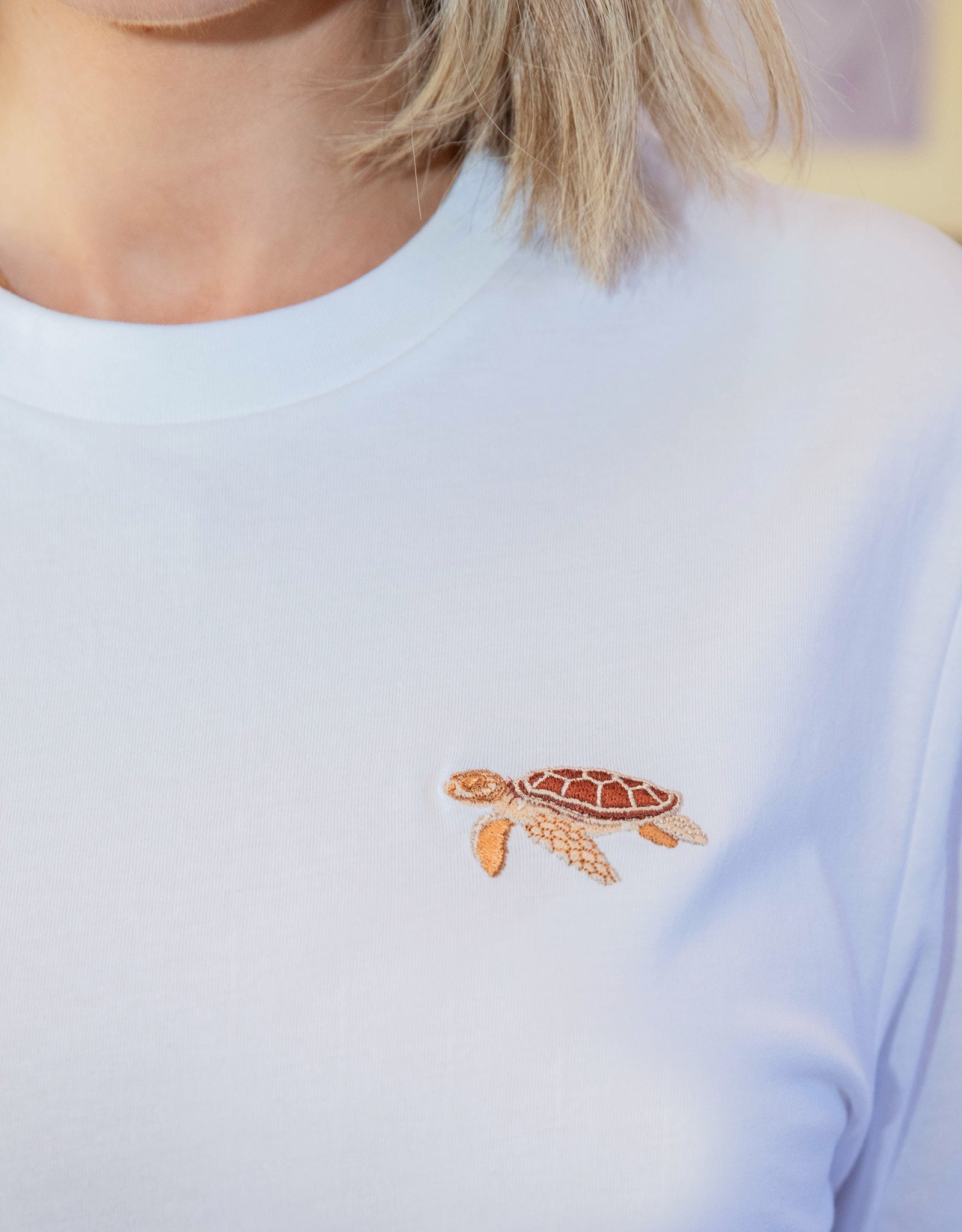Sea Turtle Embroidered Unisex Oversized Tee