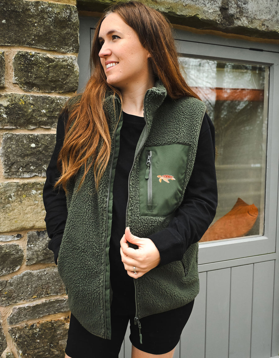 Sea Turtle Recycled Polyester Fleece Gilet
