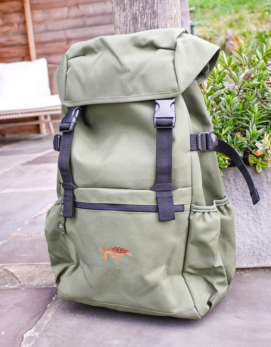 Sea Turtle Embroidered Recycled Rucksack