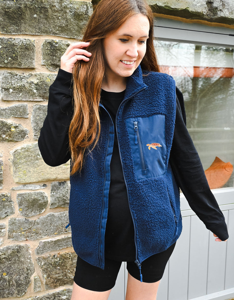 Sea Turtle Recycled Polyester Fleece Gilet