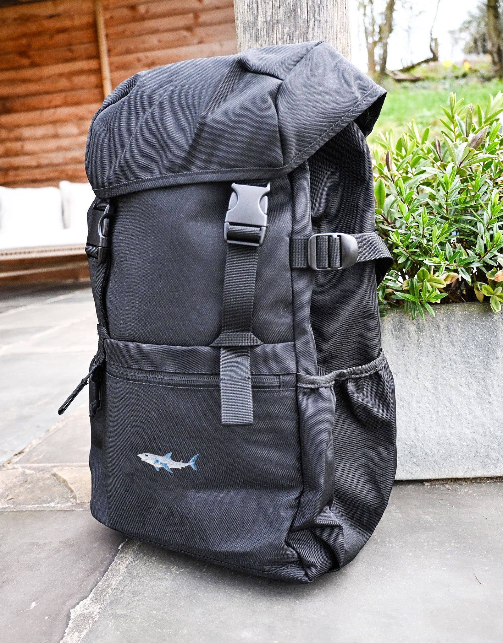 Shark Embroidered Recycled Rucksack