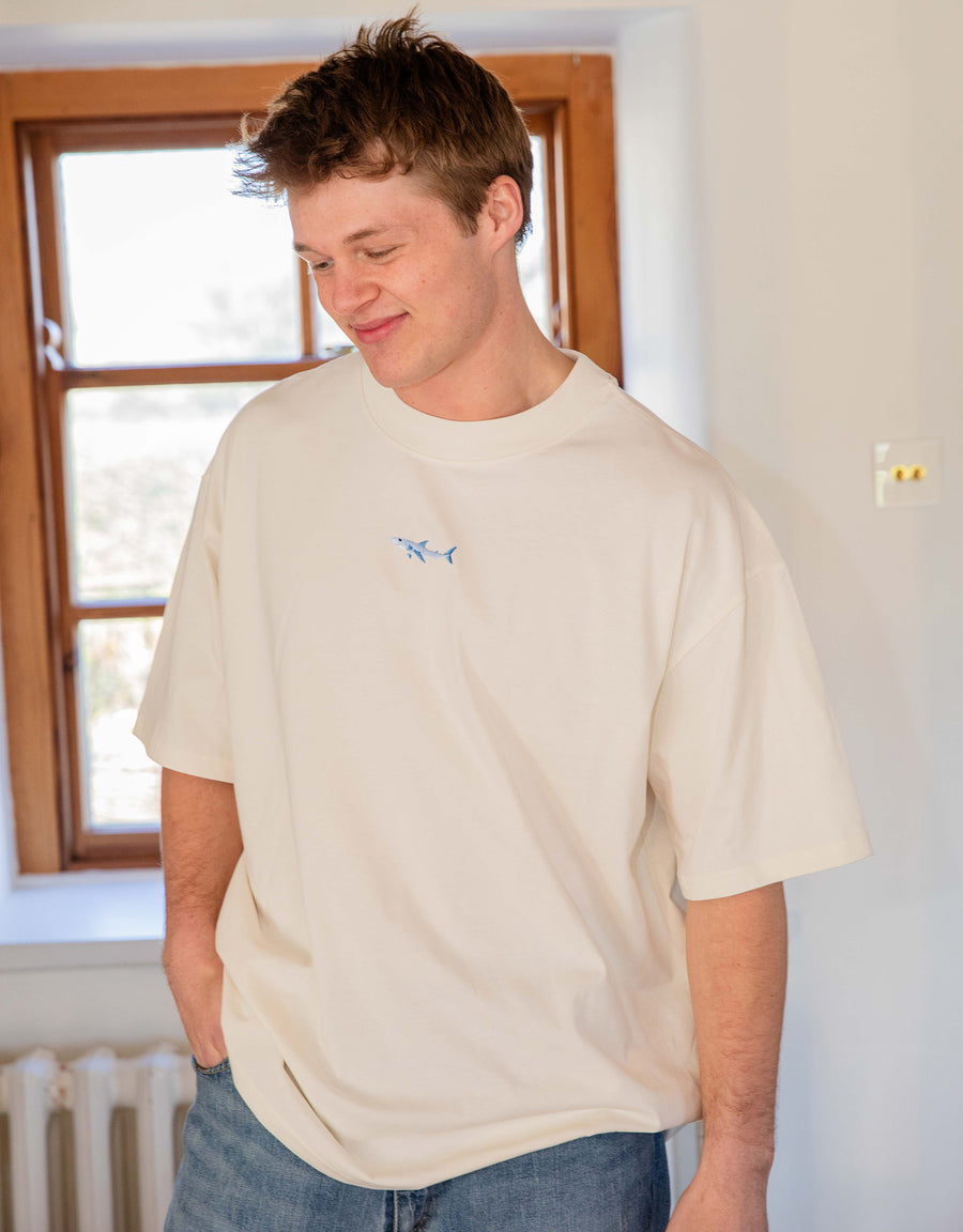 Shark Embroidered Unisex Oversized Tee