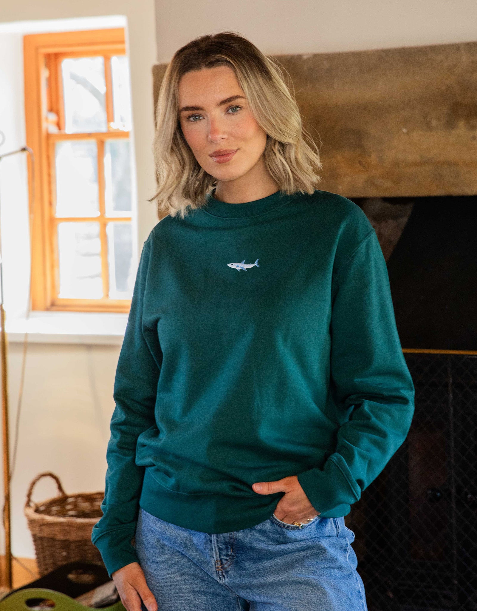 Shark Embroidered Unisex Sweatshirt