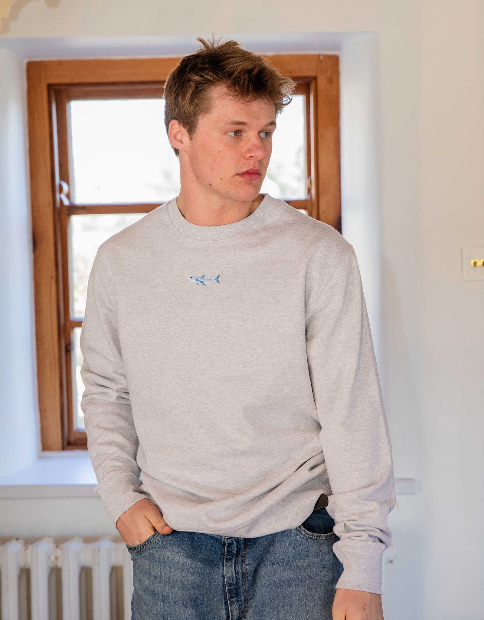 Shark Embroidered Unisex Sweatshirt
