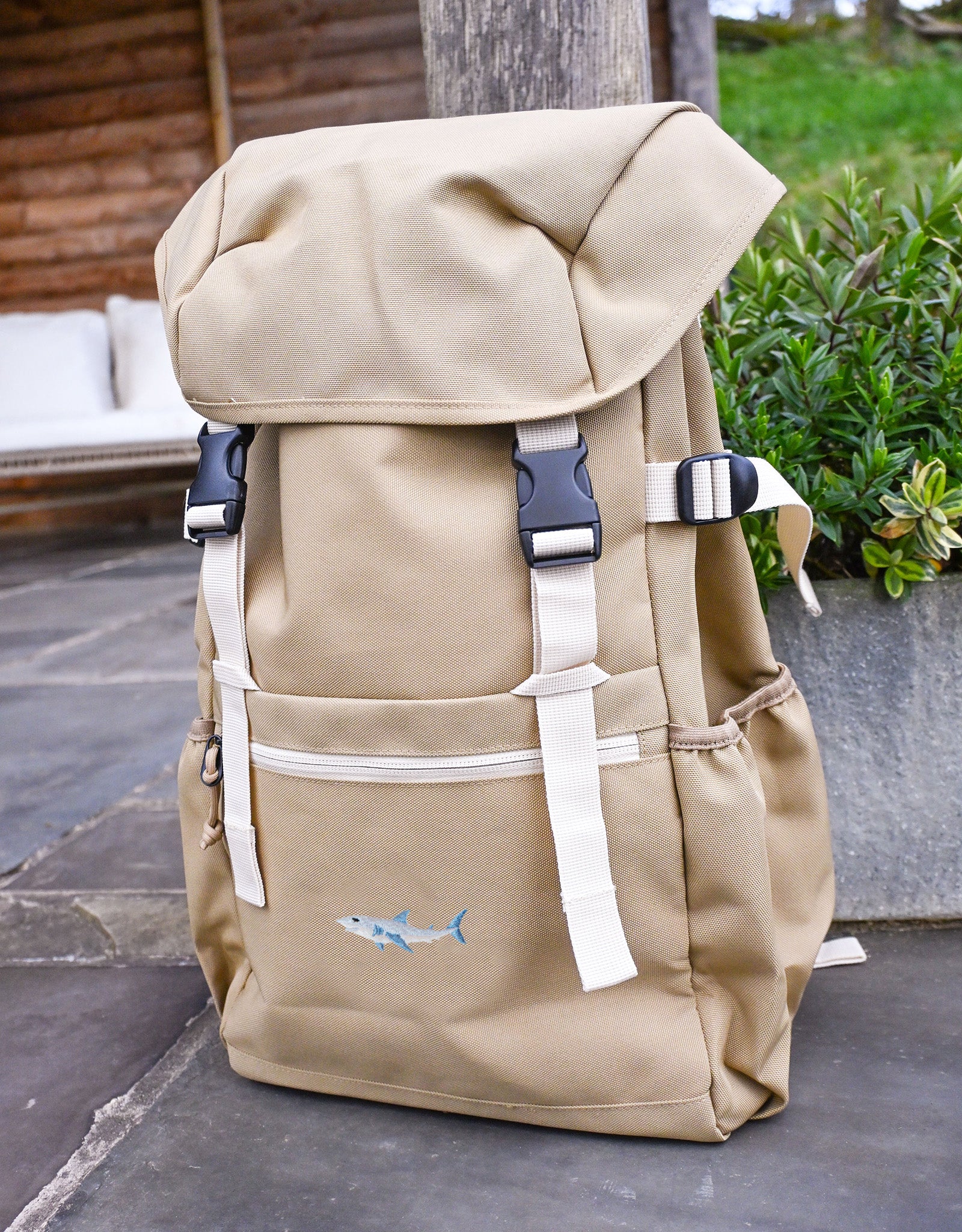 Shark Embroidered Recycled Rucksack