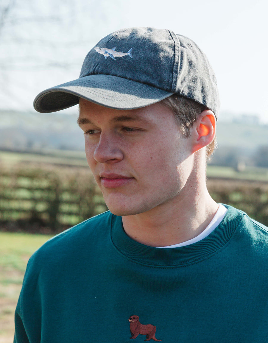 Shark Embroidered Vintage Cap