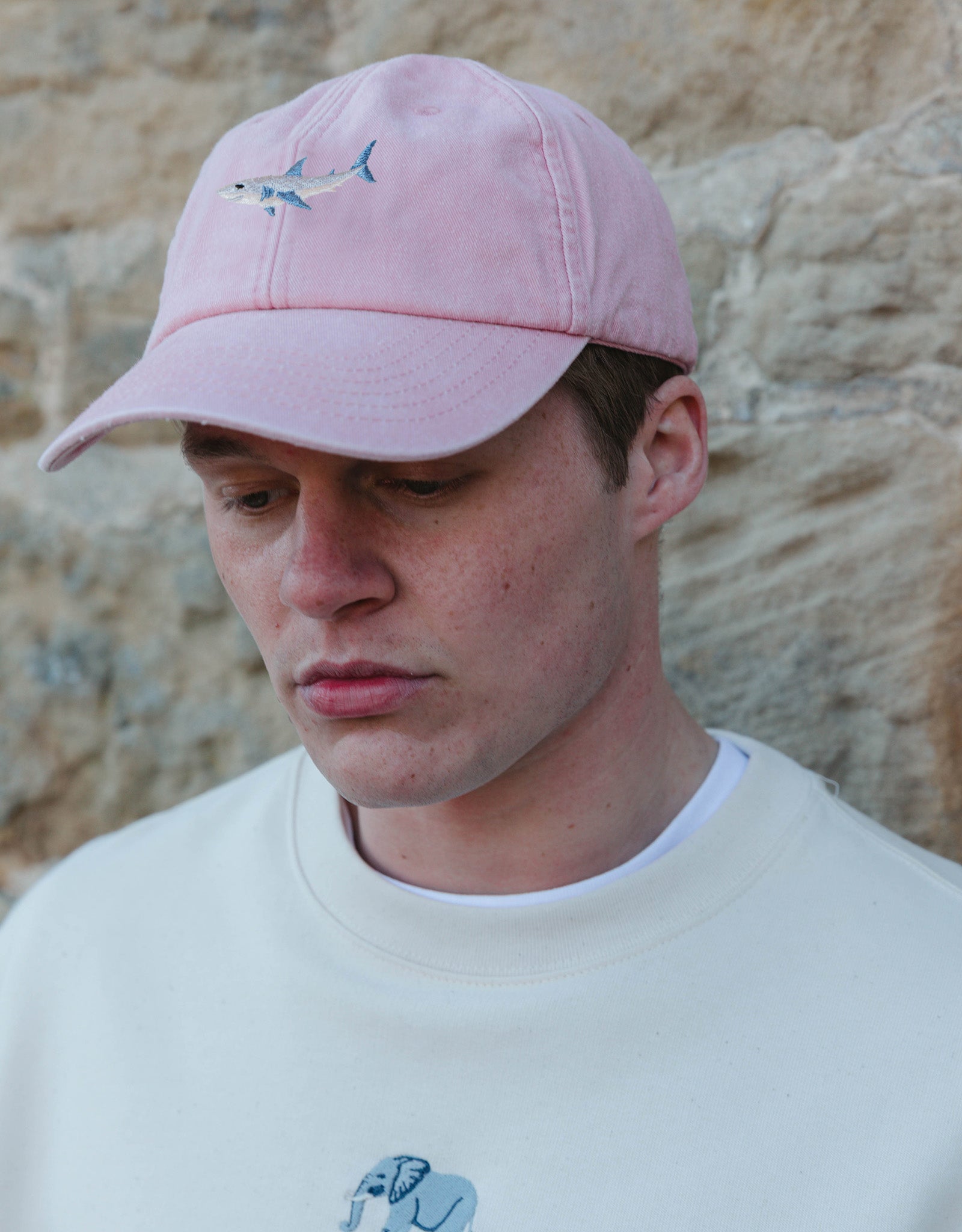 Shark Embroidered Vintage Cap