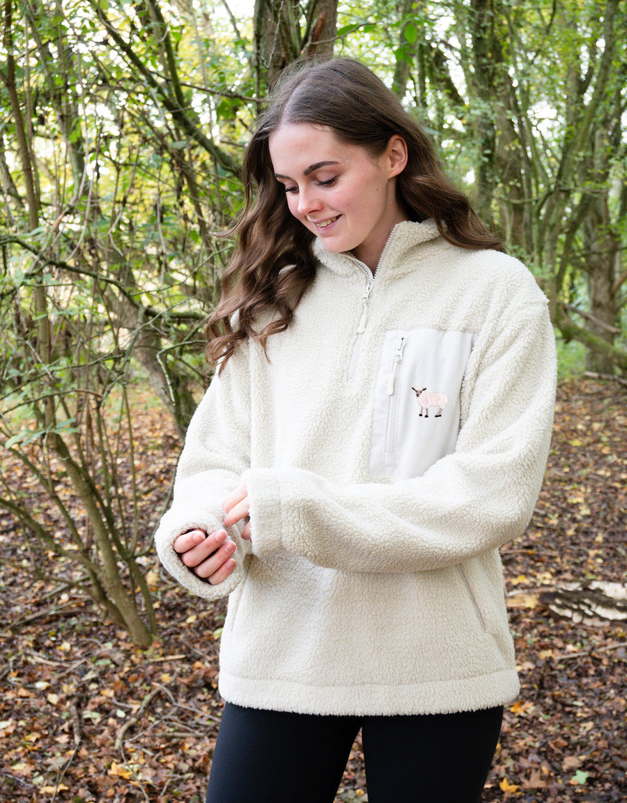 Sheep 1/4 Zip Recycled Polyester Fleece