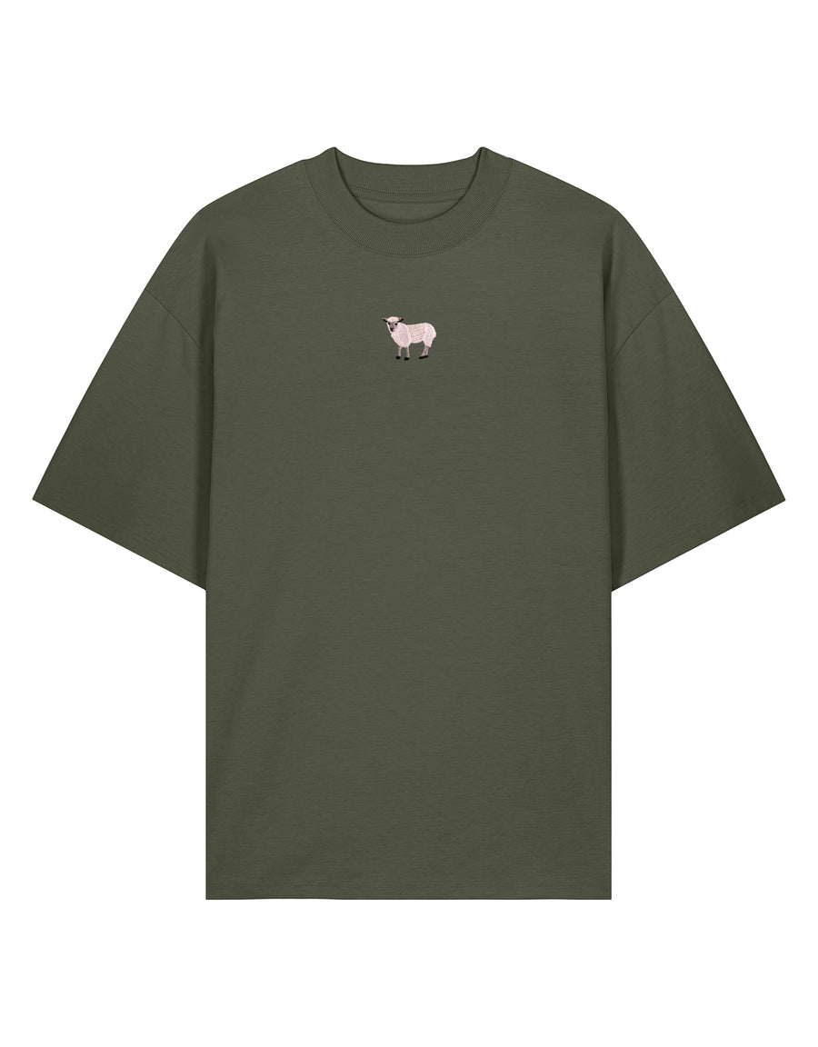 Sheep Embroidered Unisex Oversized Tee