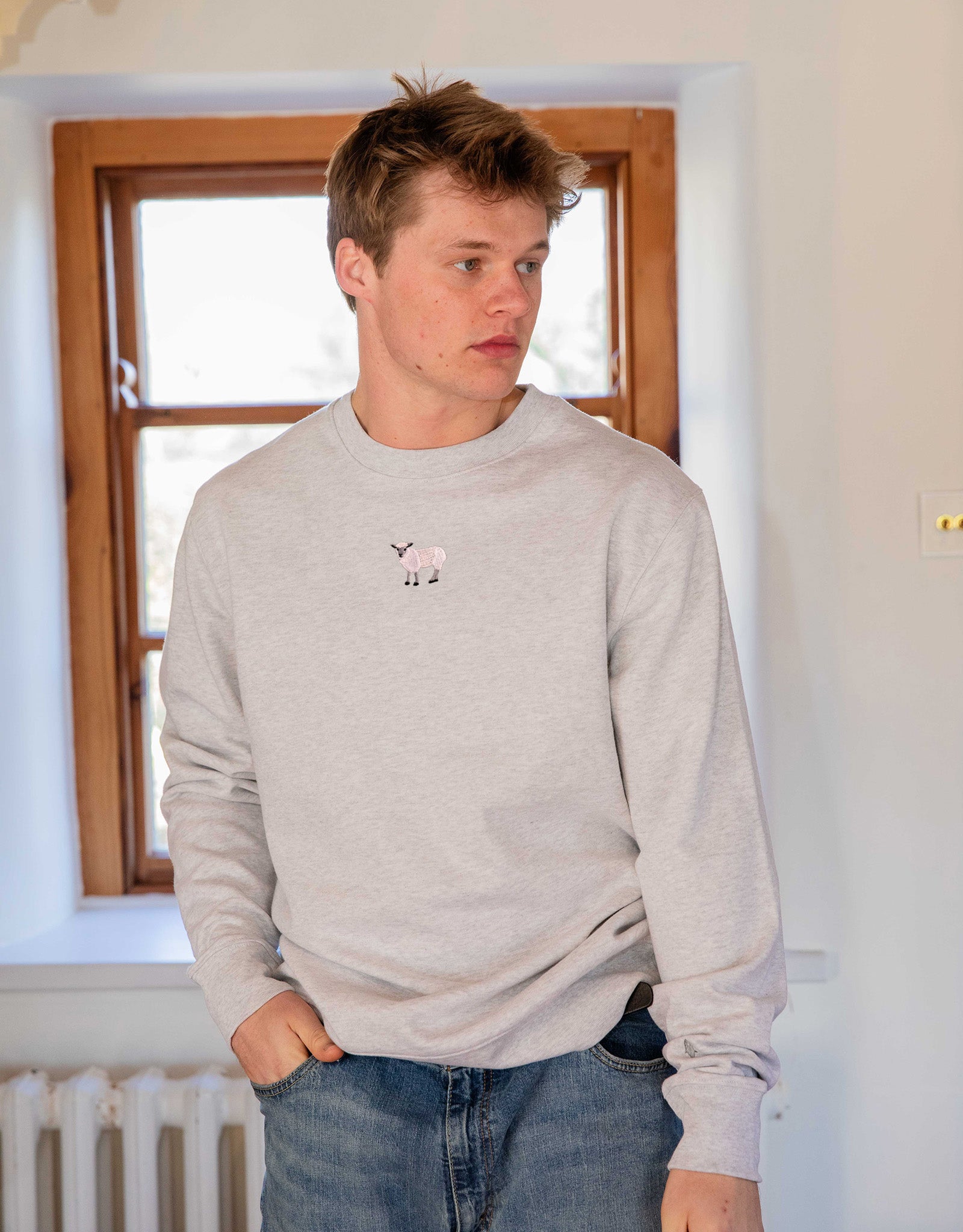 Sheep Embroidered Unisex Sweatshirt