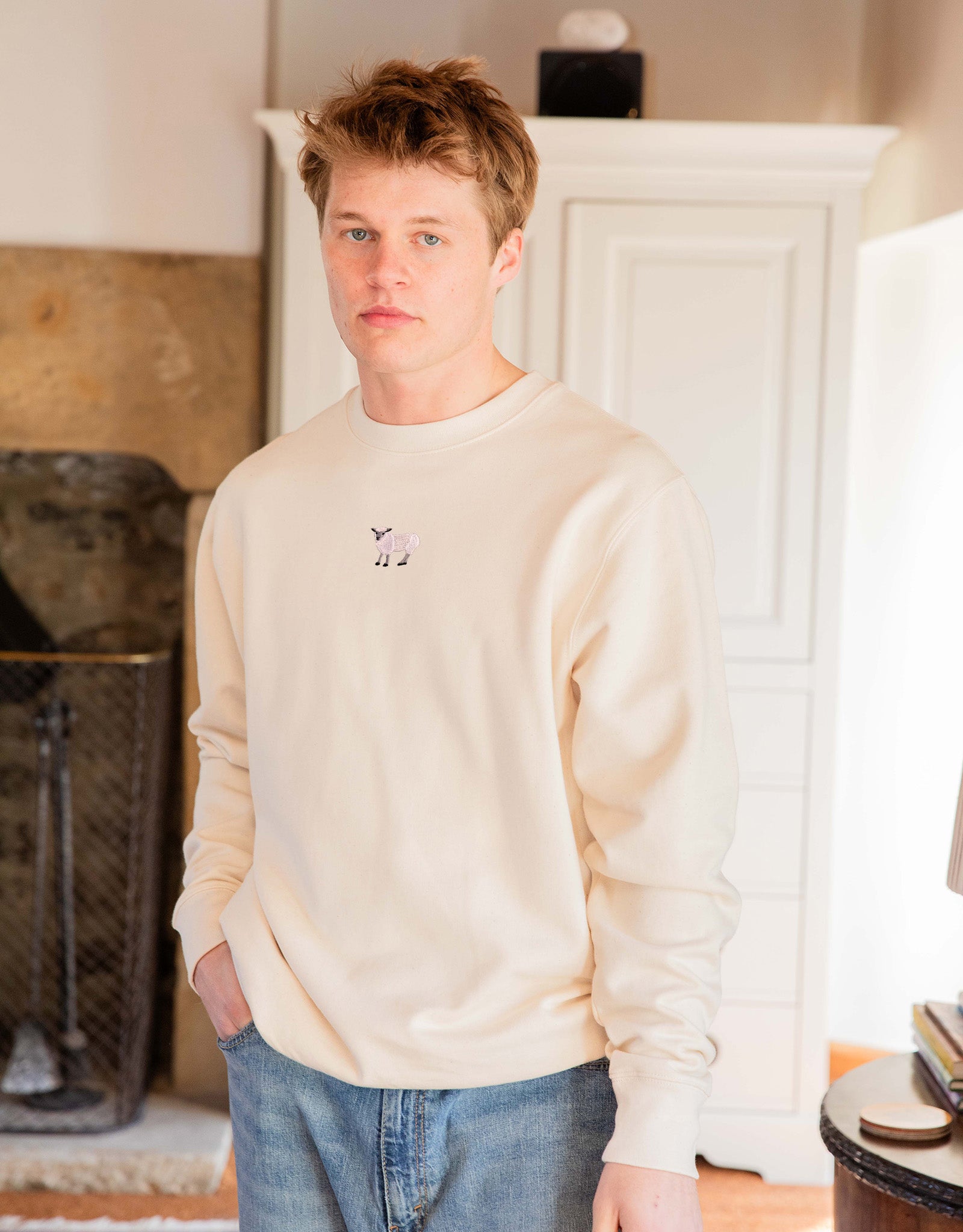 Sheep Embroidered Unisex Sweatshirt