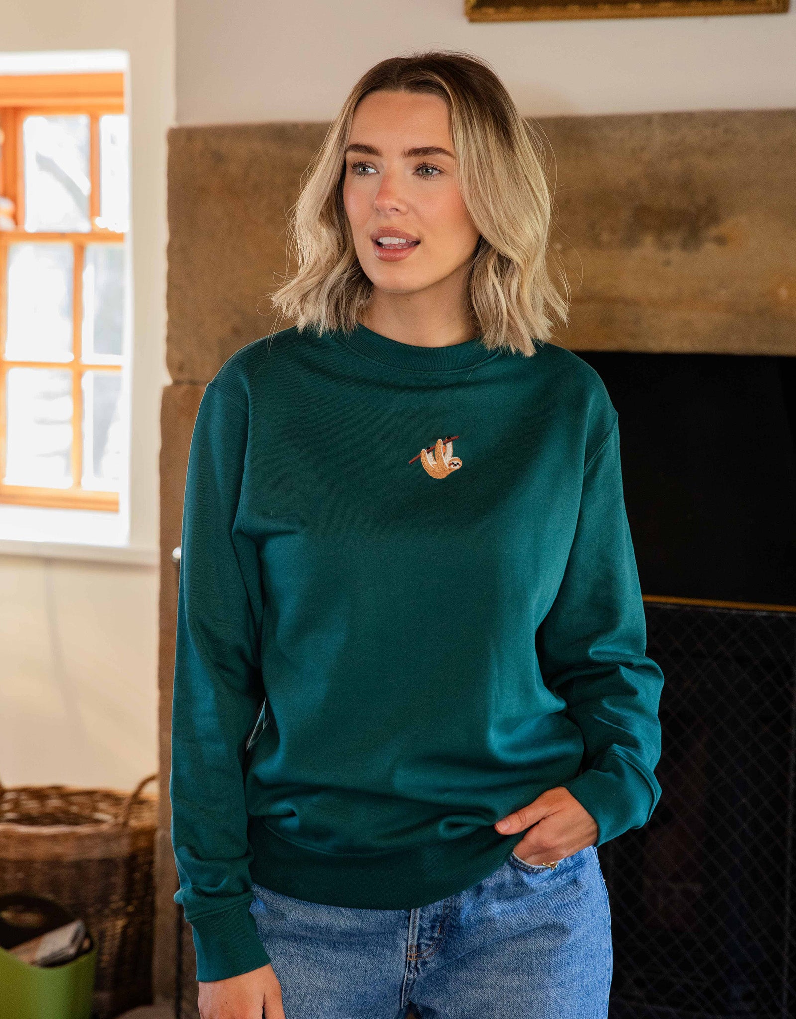 Sloth Embroidered Unisex Sweatshirt