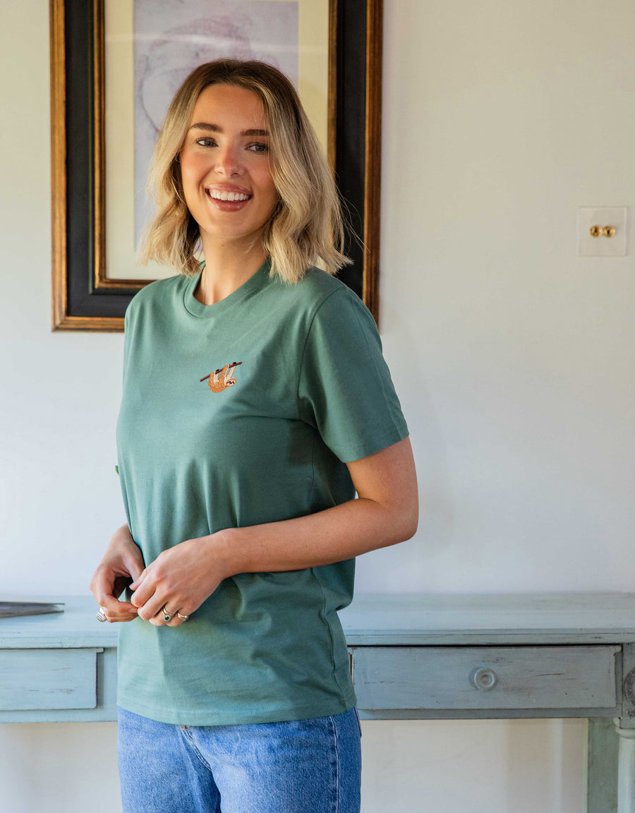 Sloth Embroidered Unisex T-Shirt