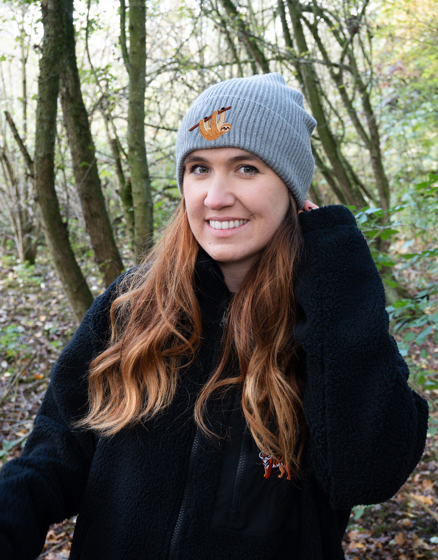 Sloth Embroidered Beanie