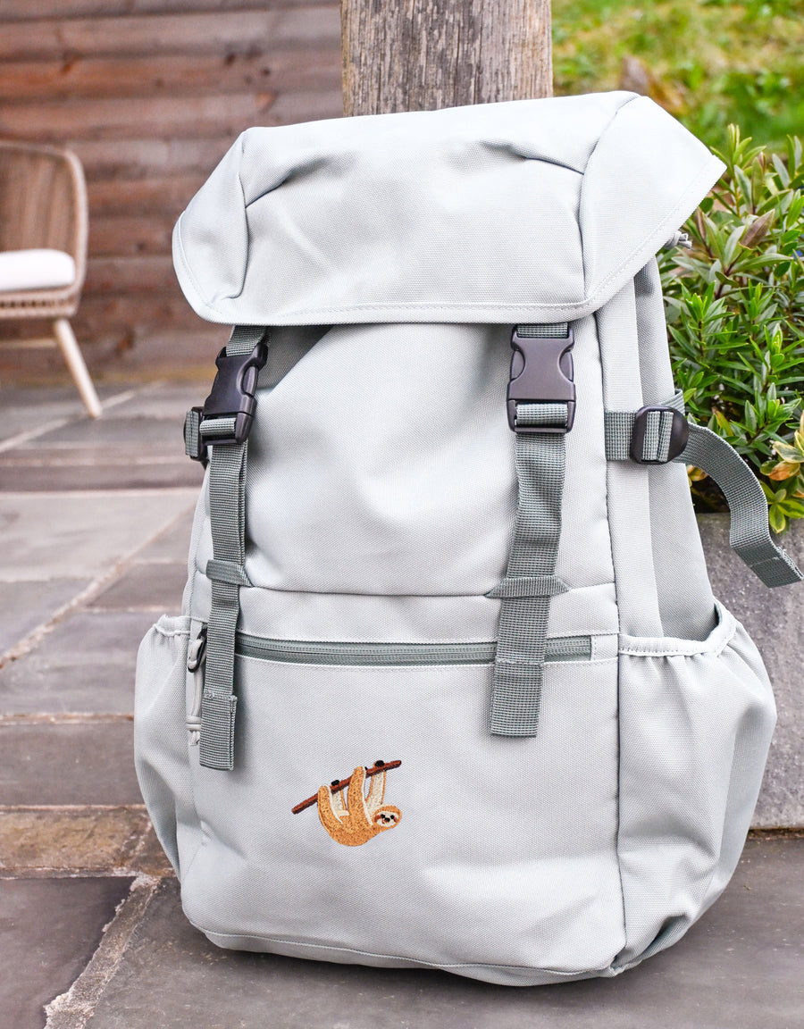 Sloth Embroidered Recycled Rucksack