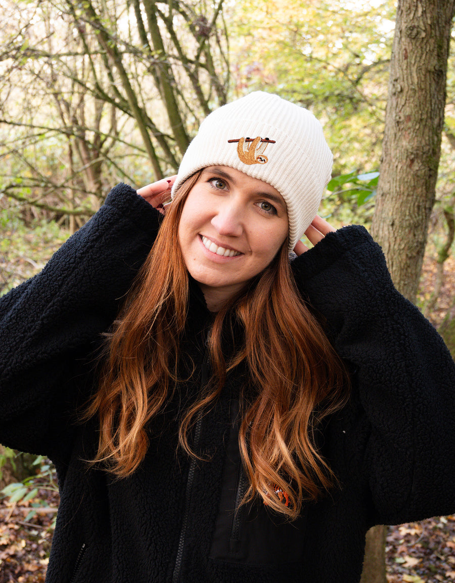 Sloth Embroidered Beanie