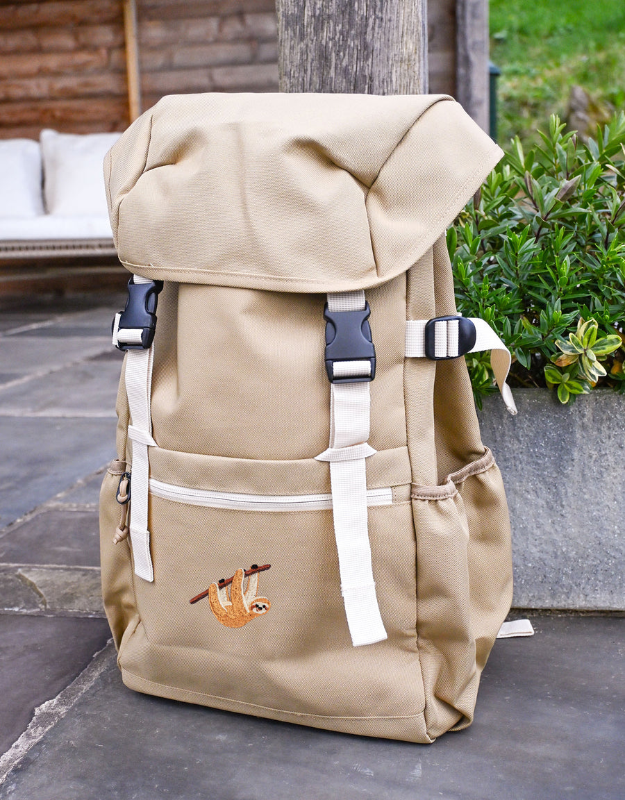 Sloth Embroidered Recycled Rucksack