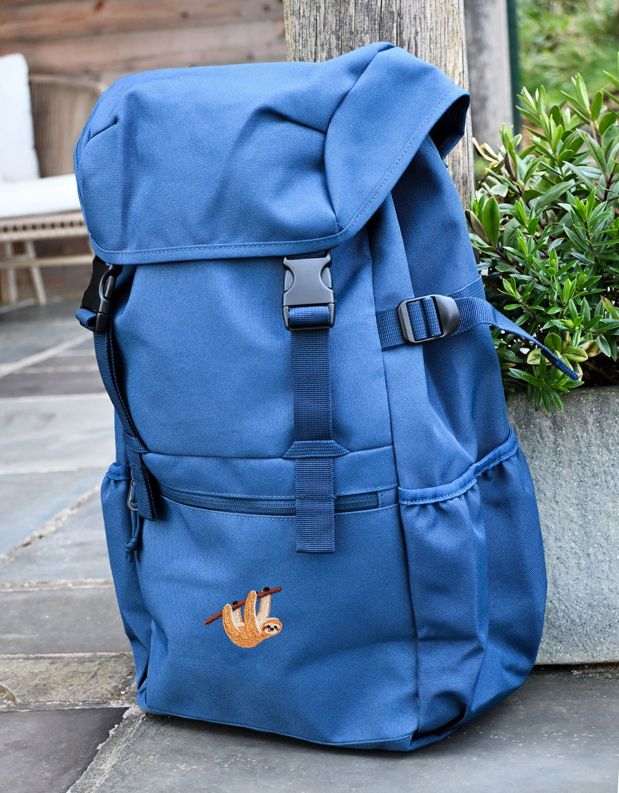 Sloth Embroidered Recycled Rucksack