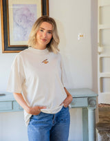 Sloth Embroidered Unisex Oversized Tee