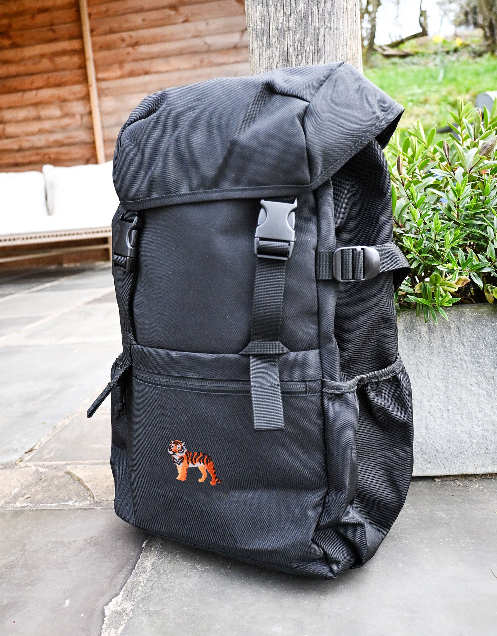 Tiger Embroidered Recycled Rucksack