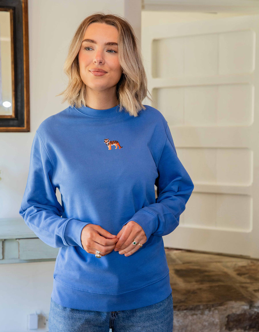 Tiger Embroidered Unisex Sweatshirt