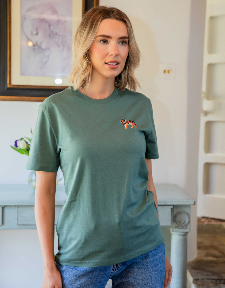 Tiger Embroidered Unisex T-Shirt