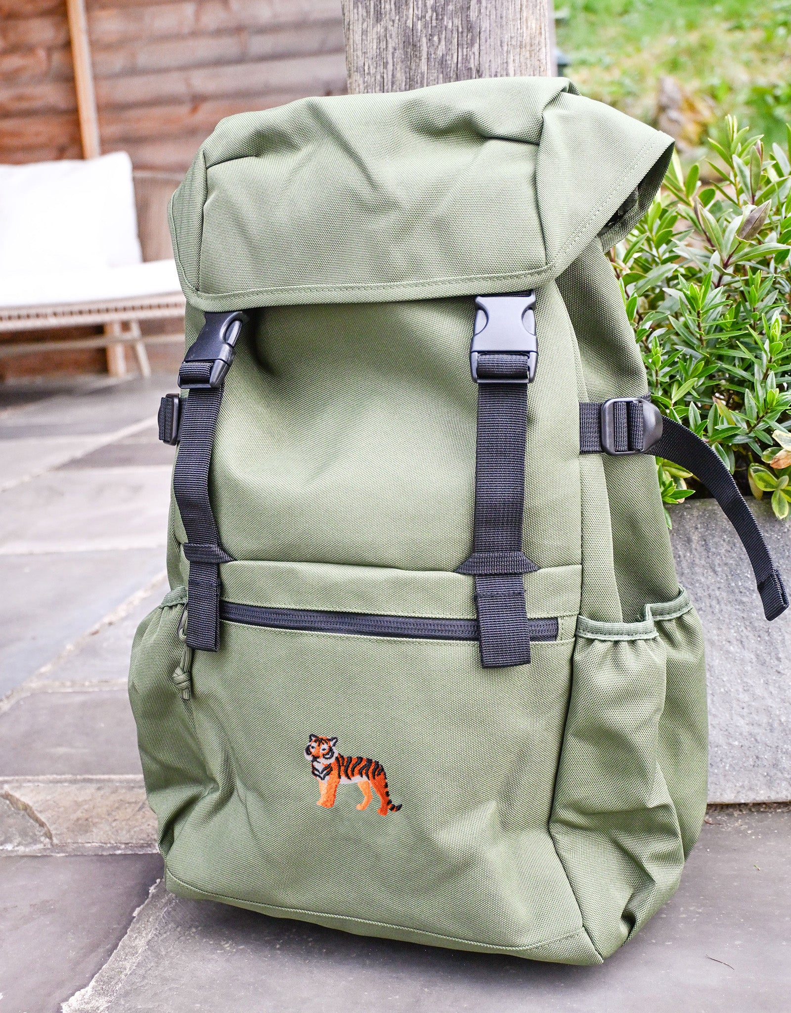 Tiger Embroidered Recycled Rucksack