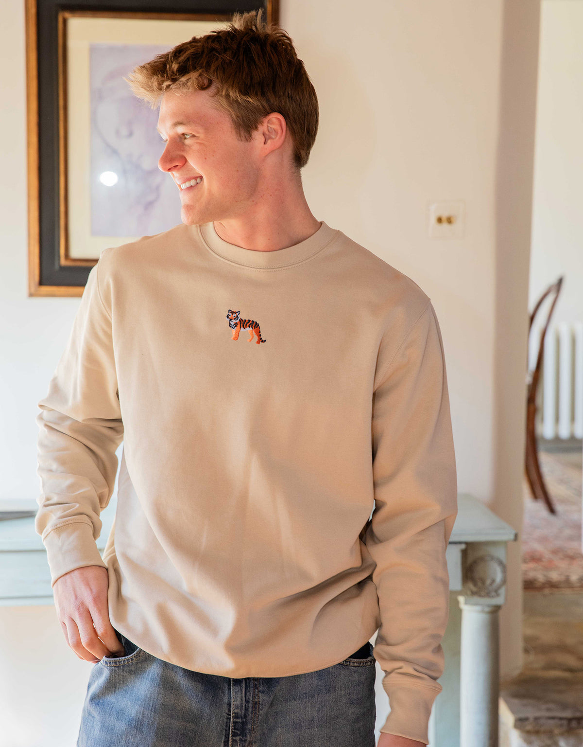 Tiger Embroidered Unisex Sweatshirt
