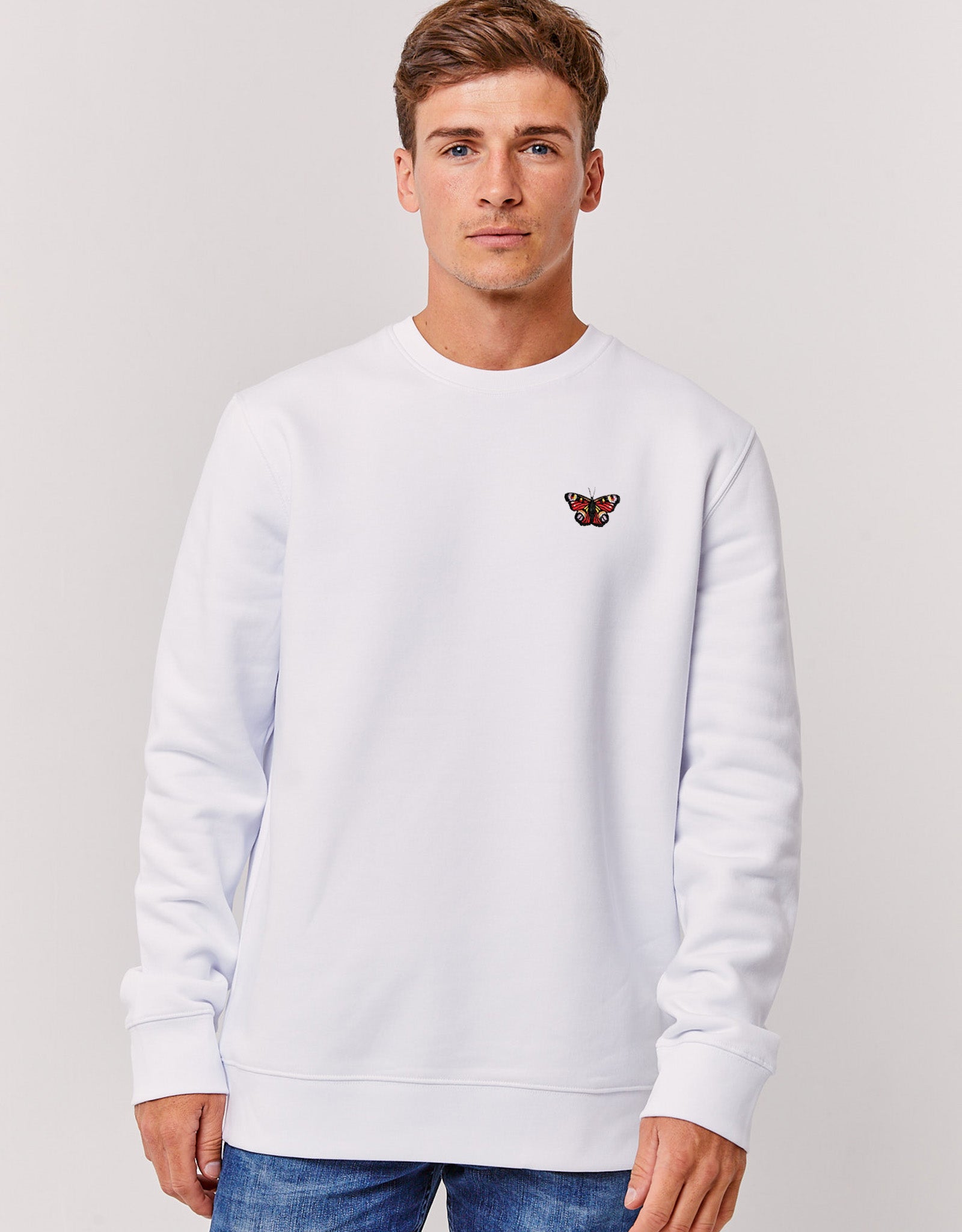 Peacock Butterfly Embroidered Unisex Sweatshirt