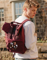 World Of Animals Embroidered Fold-Top Backpack