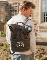 World Of Animals Embroidered Fold-Top Backpack