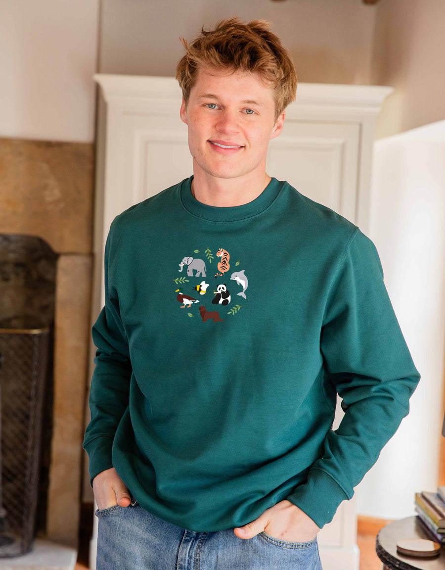 World Of Animals Embroidered Unisex Sweatshirt