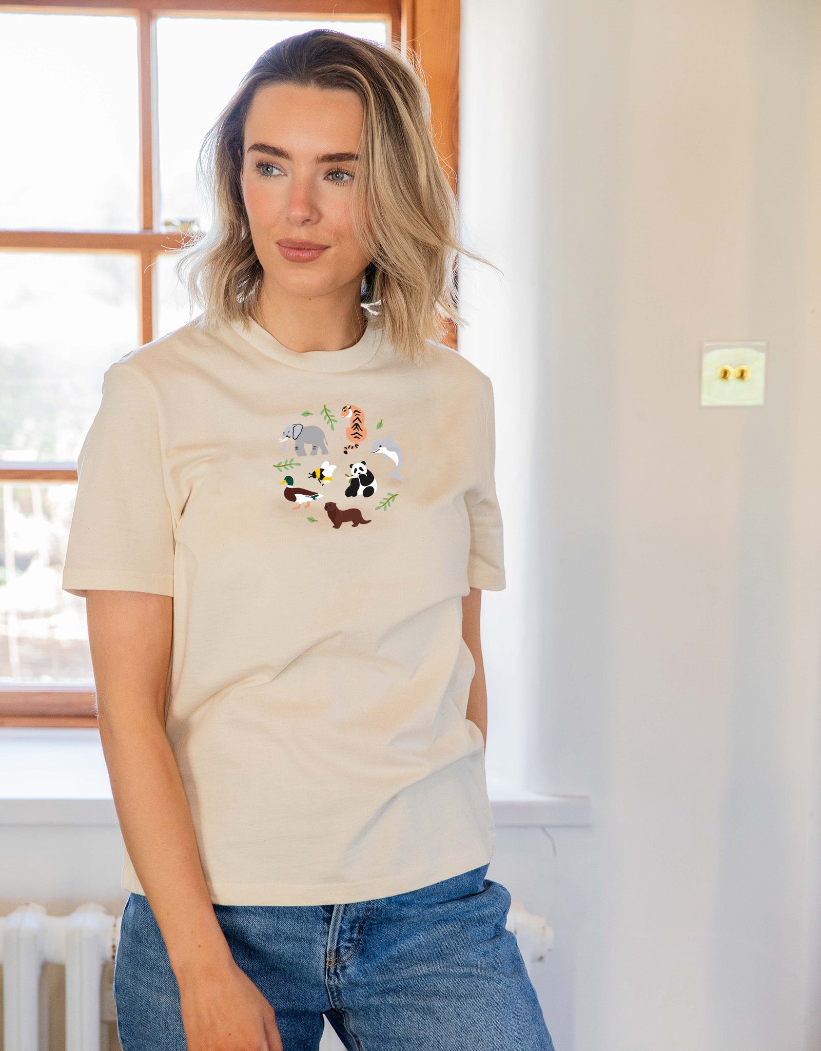 World Of Animals Embroidered Unisex T-Shirt