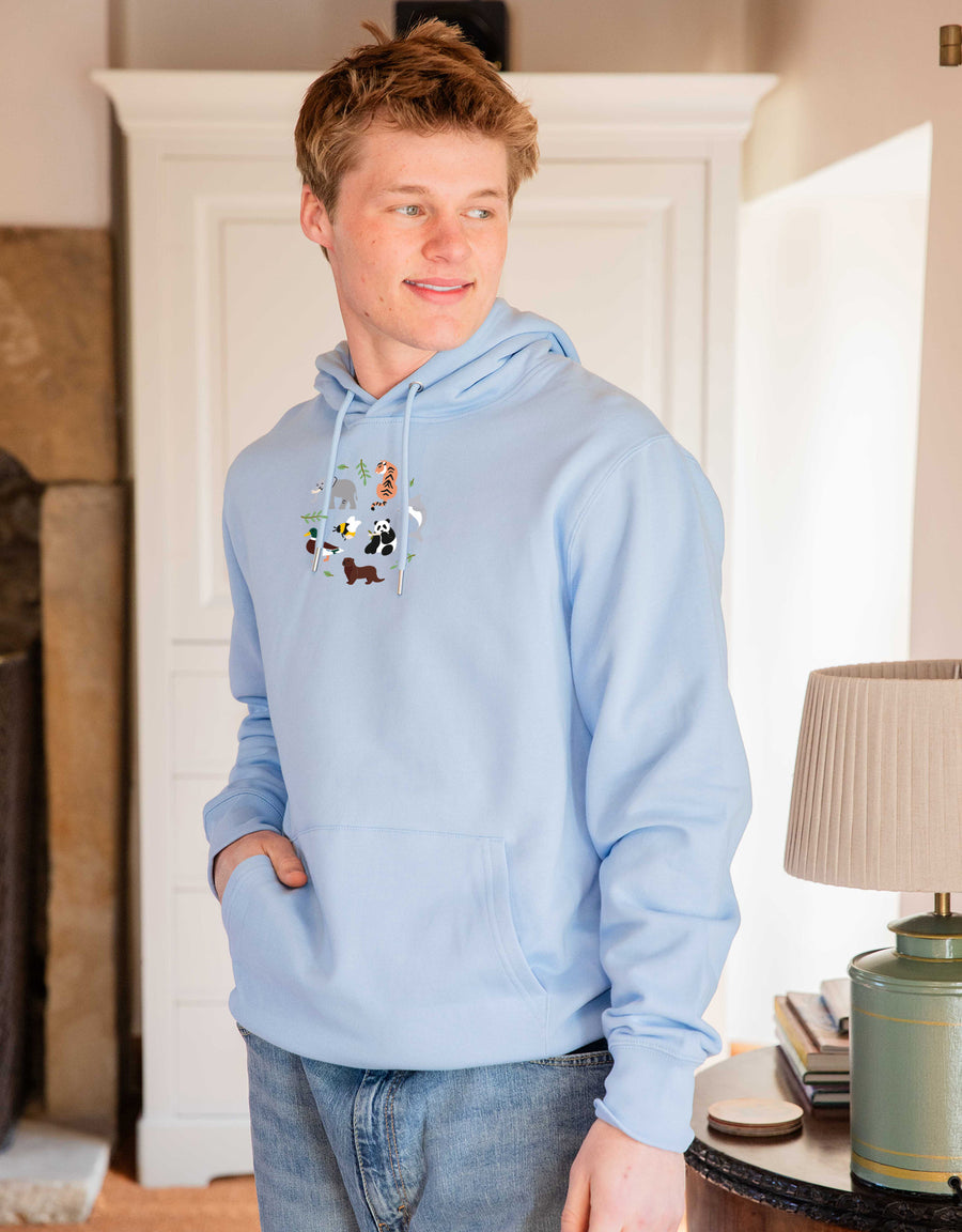 World Of Animals Embroidered Unisex Hoodie