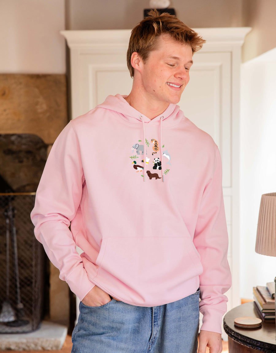 World Of Animals Embroidered Unisex Hoodie
