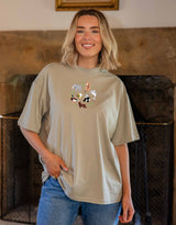 World Of Animals Embroidered Unisex Oversized Tee