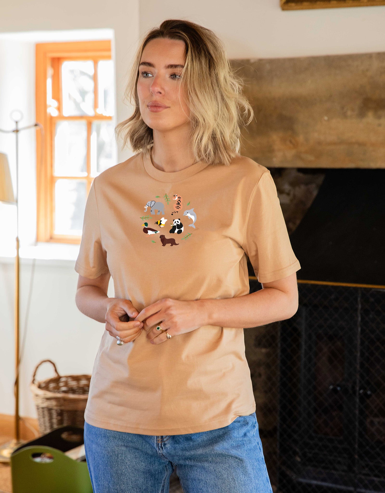 World Of Animals Embroidered Unisex T-Shirt