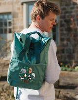 World Of Animals Embroidered Fold-Top Backpack