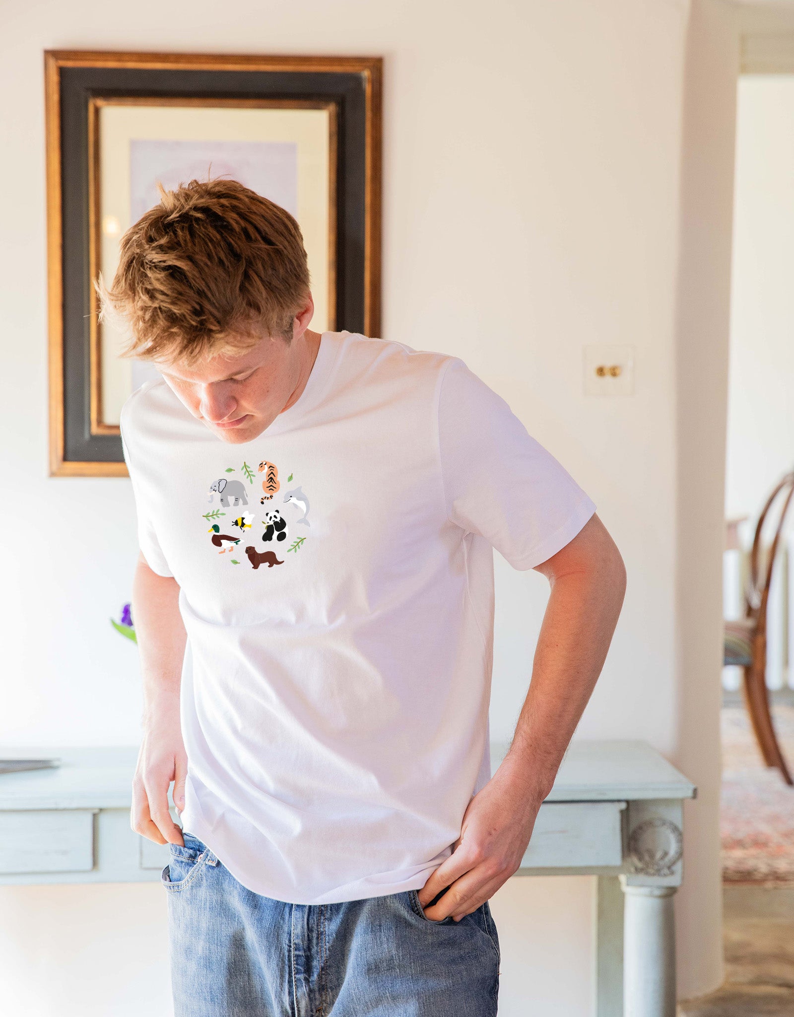World Of Animals Embroidered Unisex T-Shirt